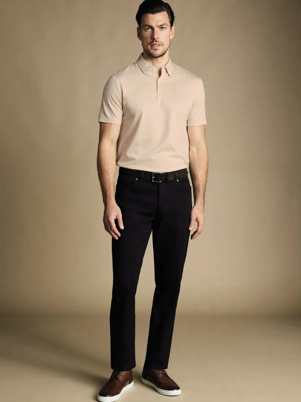 Charles Tyrwhitt Blue Dark Twill Slim Fit 5 Pocket Jeans