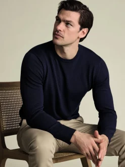 Charles Tyrwhitt Blue Pure Merino Crew Neck Jumper