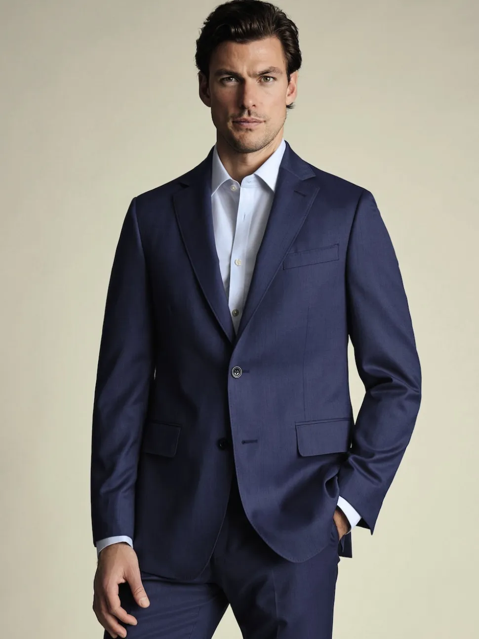 Charles Tyrwhitt Blue Slim Fit Sharkskin Slim Fit Jacket