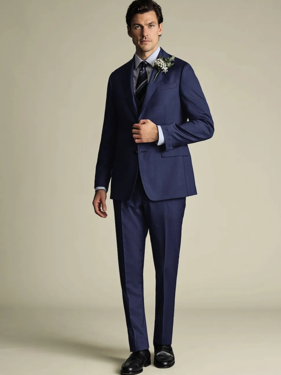 Charles Tyrwhitt Blue Slim Fit Sharkskin Slim Fit Jacket