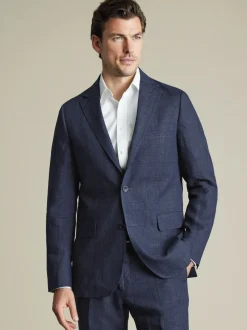 Charles Tyrwhitt Blue Slim Fit 100% Linen Jacket