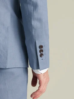 Charles Tyrwhitt Blue Slim Fit Slim Fit 100% Linen Jacket