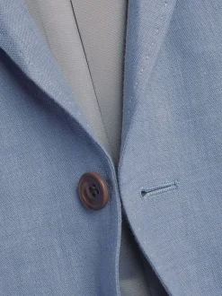 Charles Tyrwhitt Blue Slim Fit Slim Fit 100% Linen Jacket
