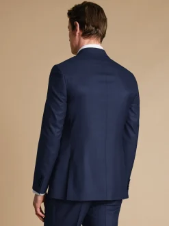 Charles Tyrwhitt Blue Slim Fit End on End Travel Suit: Jacket