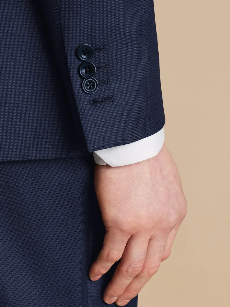 Charles Tyrwhitt Blue Slim Fit End on End Travel Suit: Jacket