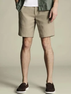 Charles Tyrwhitt Brown 100% Linen Shorts
