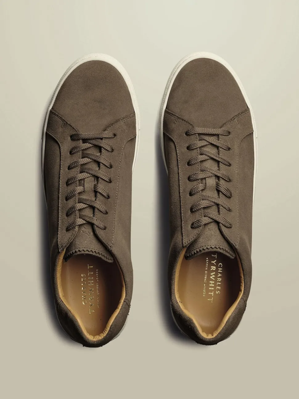 Charles Tyrwhitt Brown Chrome Suede Trainers