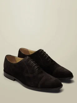 Charles Tyrwhitt Brown Dark Chocolate Suede Oxford Shoes