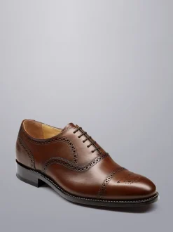 Charles Tyrwhitt Brown Leather Oxford Brogues Shoes