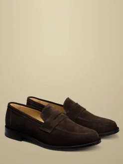 Charles Tyrwhitt Brown Suede Saddle Loafers