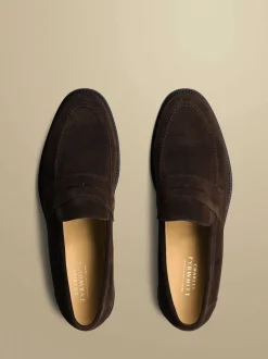 Charles Tyrwhitt Brown Suede Saddle Loafers