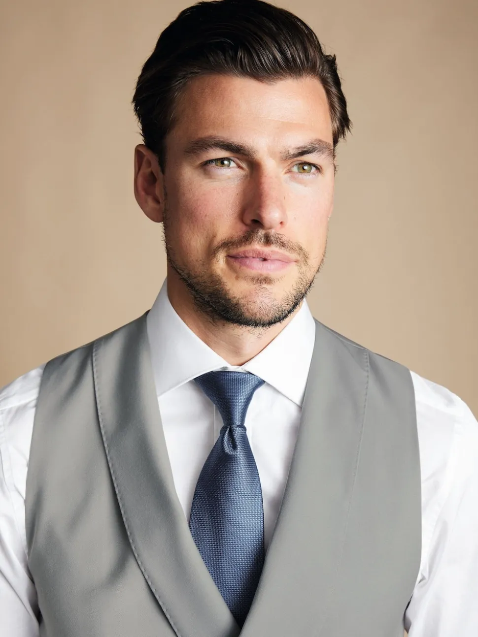 Charles Tyrwhitt Grey Adjustable Fit Morning V2 Suit: Waistcoat
