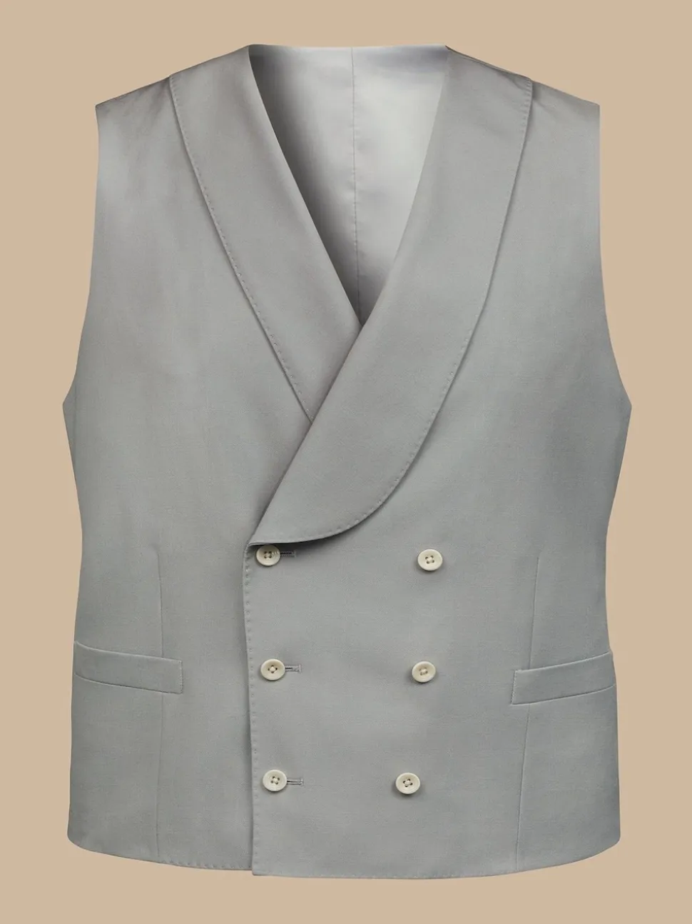 Charles Tyrwhitt Grey Adjustable Fit Morning V2 Suit: Waistcoat