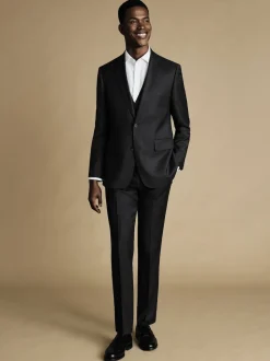Charles Tyrwhitt Grey Adjustable Fit Twill Business Suit: Waistcoat