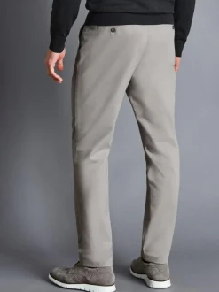 Charles Tyrwhitt Grey Slim Fit French Slim Fit Ultimate Non-iron Chinos