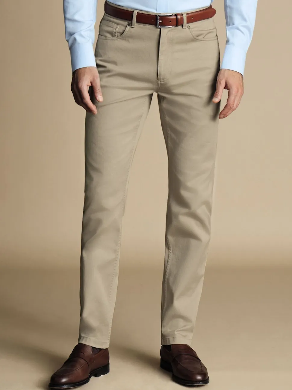 Charles Tyrwhitt Natural Twill Classic Fit 5 Pocket Jeans