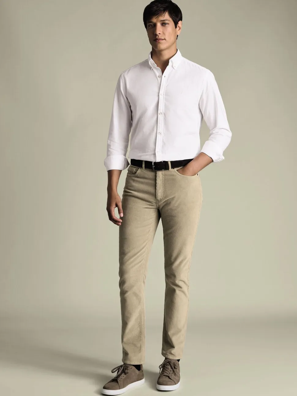 Charles Tyrwhitt Natural Slim Fit 5 Pocket Corduroy Jeans