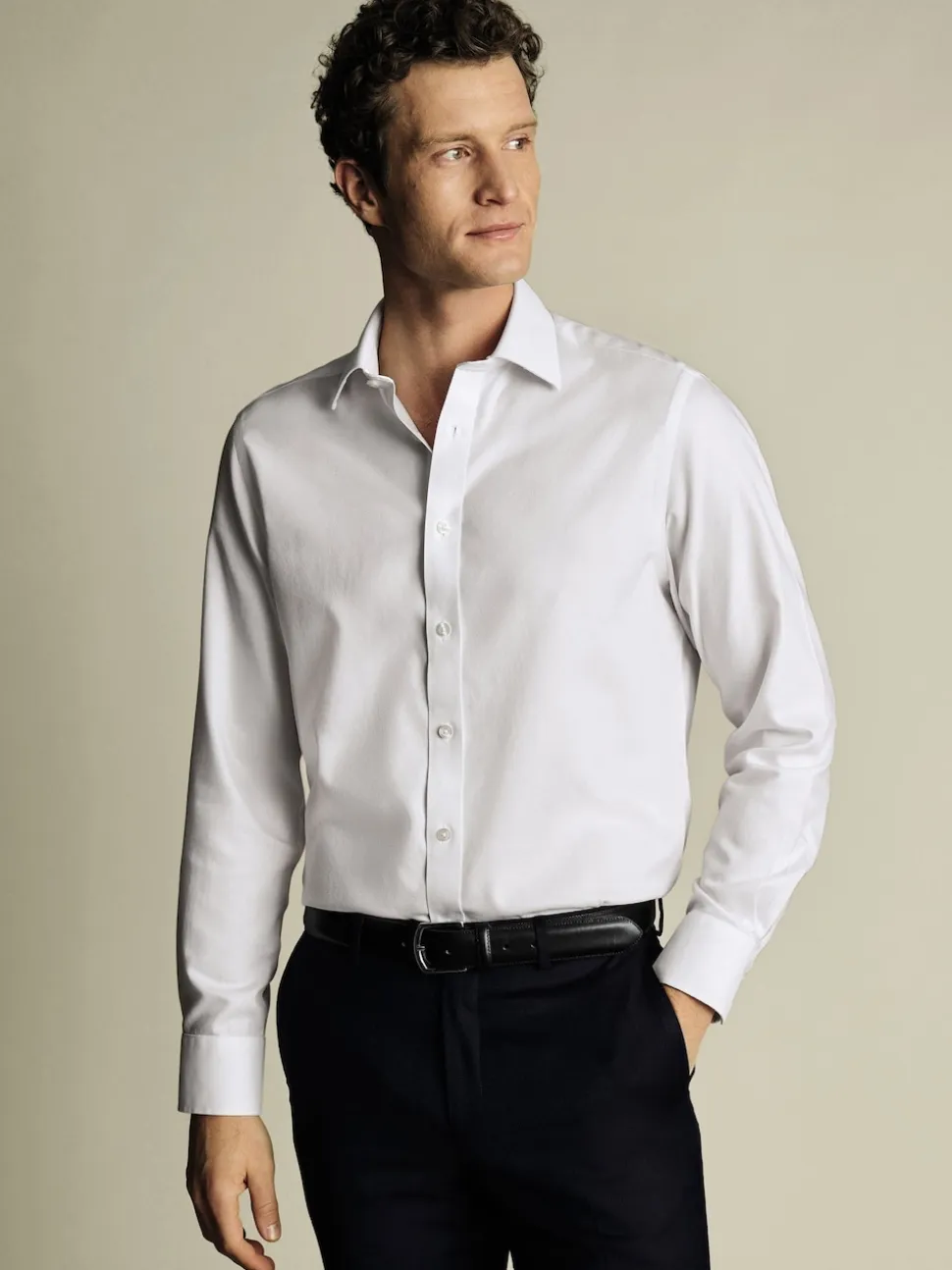 Charles Tyrwhitt White Extra Slim Fit Non Iron Royal 100% Cotton Oxford Shirt