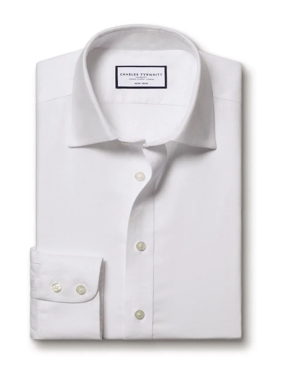 Charles Tyrwhitt White Extra Slim Fit Non Iron Royal 100% Cotton Oxford Shirt
