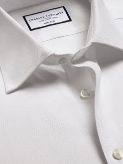 Charles Tyrwhitt White Extra Slim Fit Non Iron Royal 100% Cotton Oxford Shirt