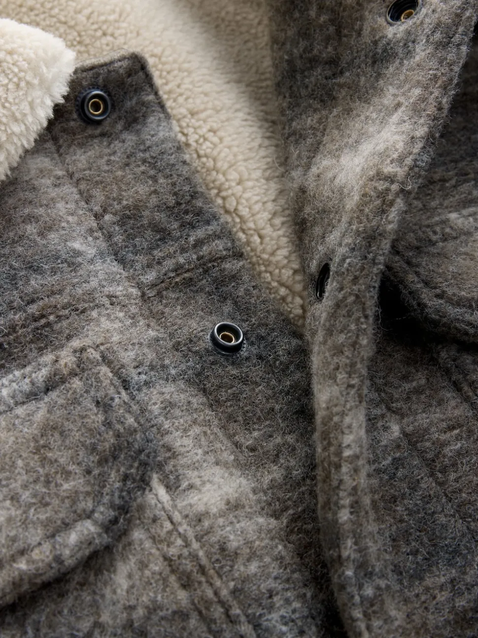 Check Borg Lined Trucker Jacket