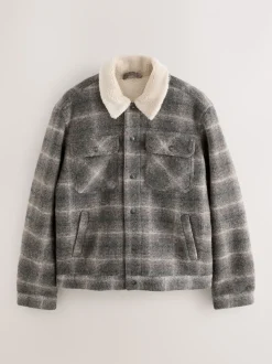 Check Borg Lined Trucker Jacket
