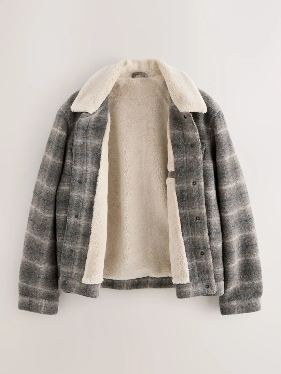 Check Borg Lined Trucker Jacket