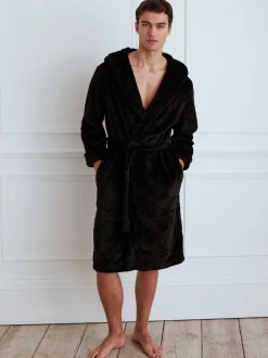 Chelsea Peers Black Fleece Dressing Gown
