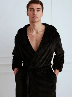 Chelsea Peers Black Fleece Dressing Gown