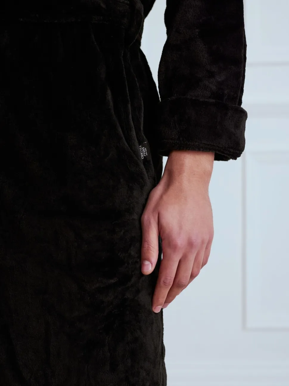 Chelsea Peers Black Fleece Dressing Gown
