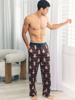 Chelsea Peers Blue Argyle Bear Print Pyjama Bottoms
