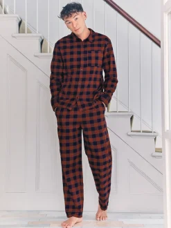 Chelsea Peers Blue Checked Long Pyjamas Set