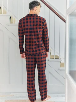 Chelsea Peers Blue Checked Long Pyjamas Set