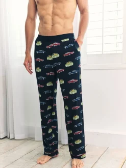 Chelsea Peers Blue Driving Leopards Print Long Pyjama Bottoms
