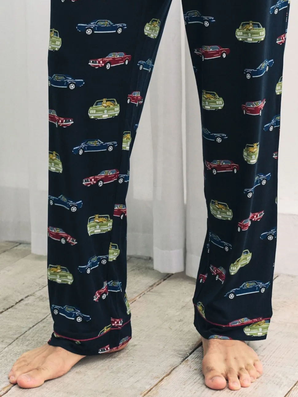 Chelsea Peers Blue Driving Leopards Print Long Pyjama Bottoms