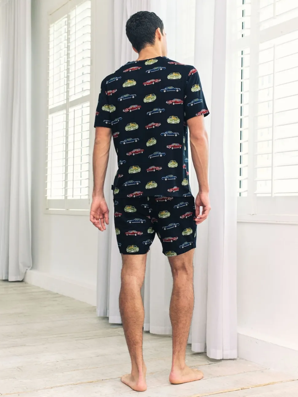 Chelsea Peers Blue Driving Leopards Print Short Pyjamas Set