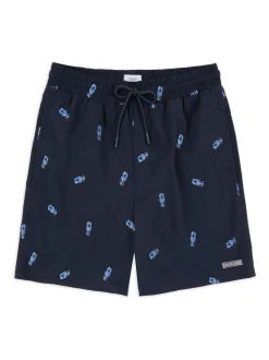 Chelsea Peers Blue Embroidered Swim Shorts