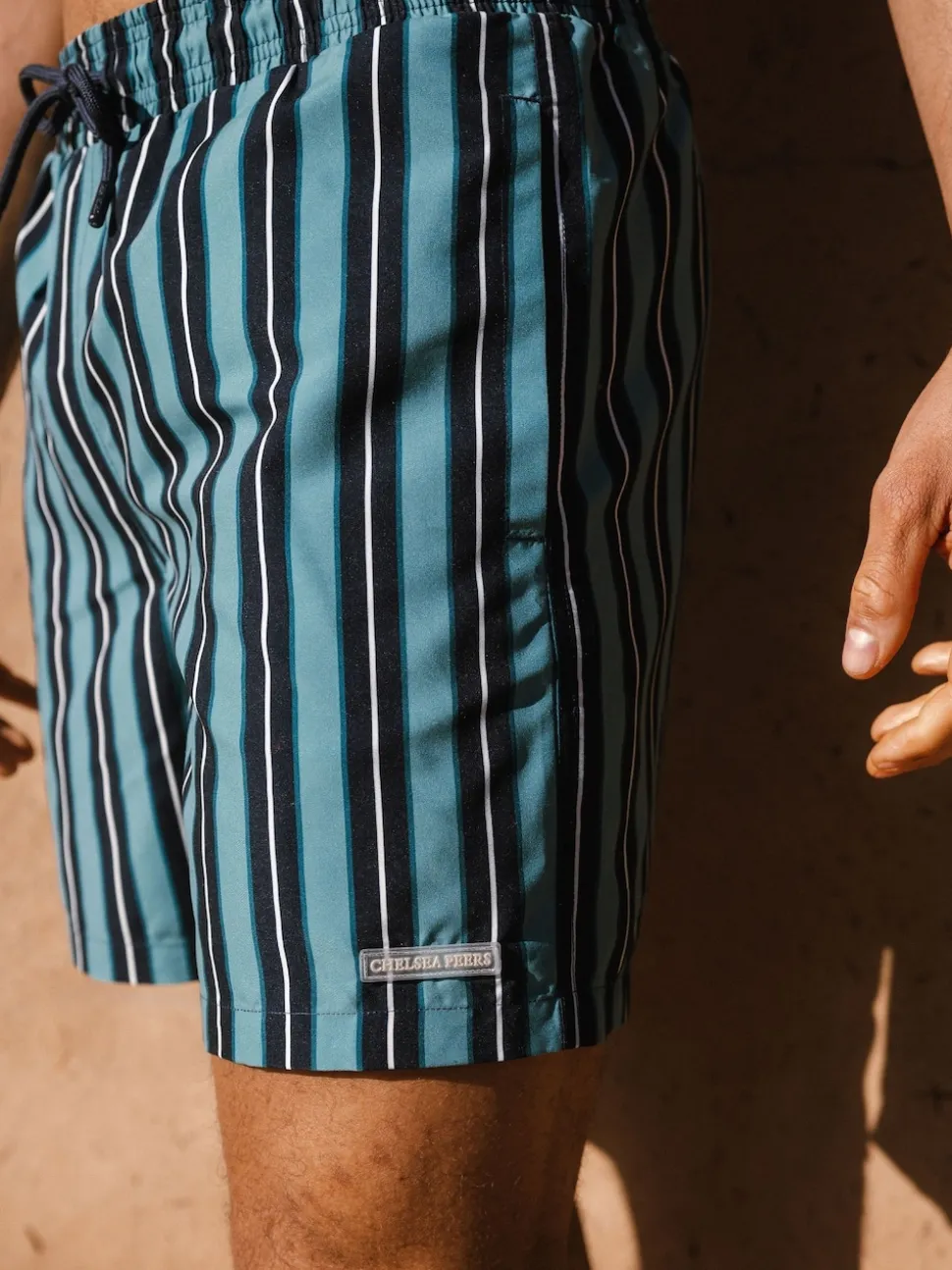 Chelsea Peers Blue Stripe Print Swim Shorts