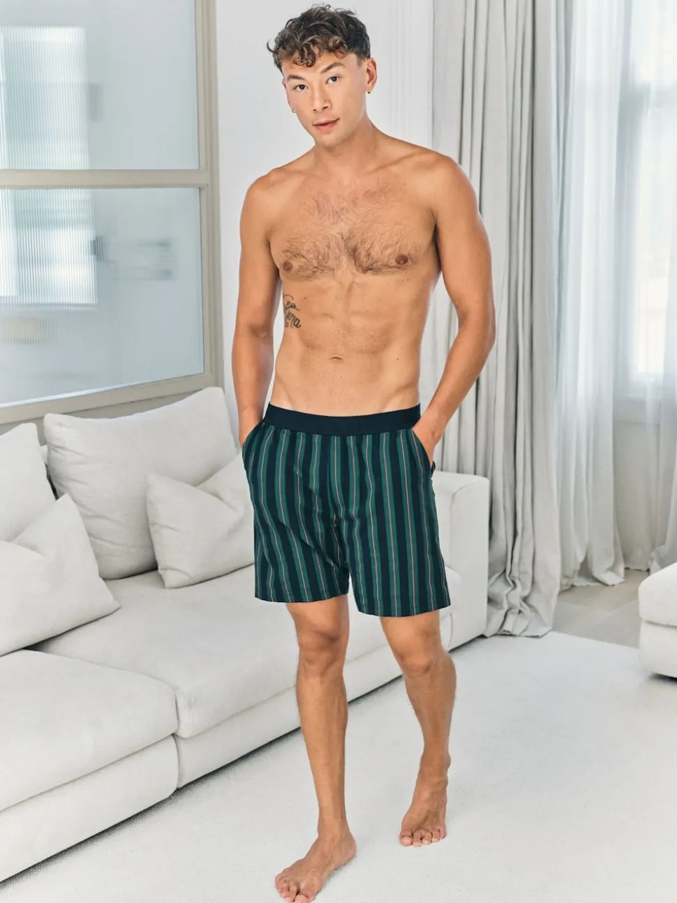 Chelsea Peers Blue Stripe Pyjama Shorts