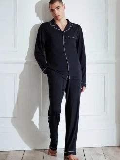 Chelsea Peers Blue TENCELâ„¢ Modal Long Button Up Pyjama Set
