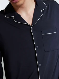 Chelsea Peers Blue TENCEL™ Modal Long Button Up Pyjama Set