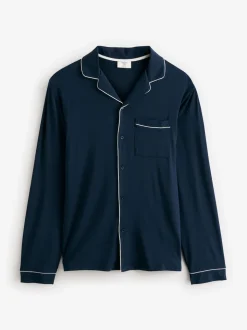 Chelsea Peers Blue TENCEL™ Modal Long Button Up Pyjama Set