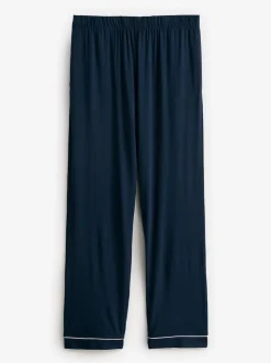 Chelsea Peers Blue TENCEL™ Modal Long Button Up Pyjama Set