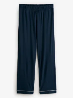 Chelsea Peers Blue TENCEL™ Modal Long Button Up Pyjama Set