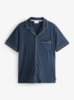 Chelsea Peers Blue TENCEL™ Modal Short Button Up Pyjama Set