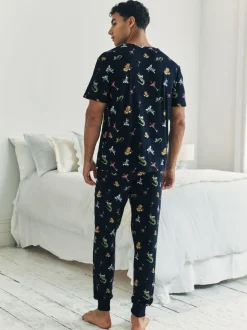 Chelsea Peers Blue Wild Dining Print Pyjamas Set