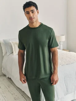 Chelsea Peers Green Crew Neck Short Pyjamas Set