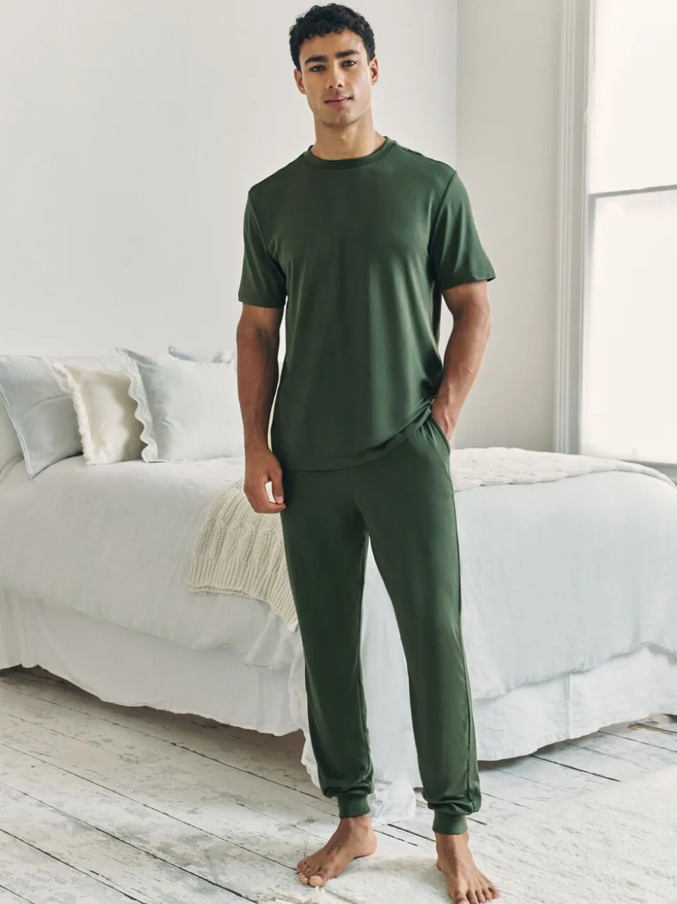 Chelsea Peers Green Crew Neck Short Pyjamas Set