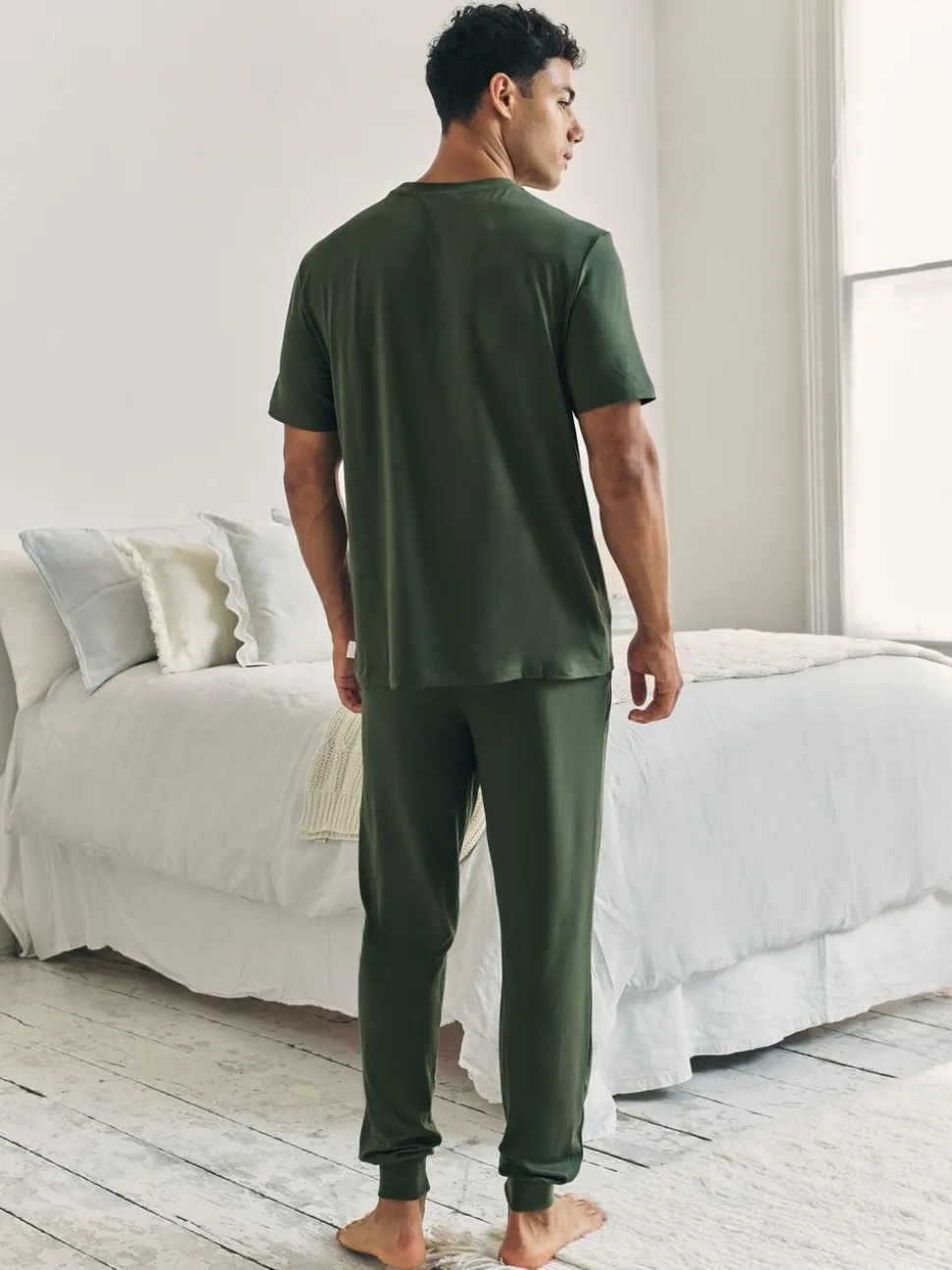Chelsea Peers Green Crew Neck Short Pyjamas Set
