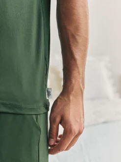 Chelsea Peers Green Crew Neck Short Pyjamas Set